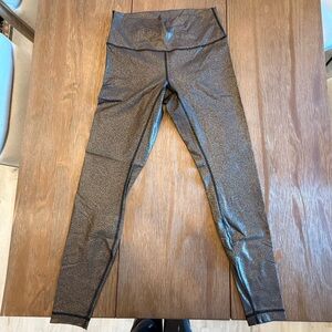 Lululemon Wunder Under Speckled Black and Gold Leggings - Size 8 - NWOT